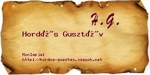 Hordós Gusztáv névjegykártya