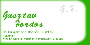 gusztav hordos business card
