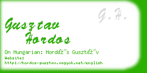 gusztav hordos business card